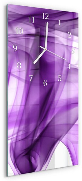 Skleněné hodiny vertikální Violový vzor zsppb-30x60-00085827