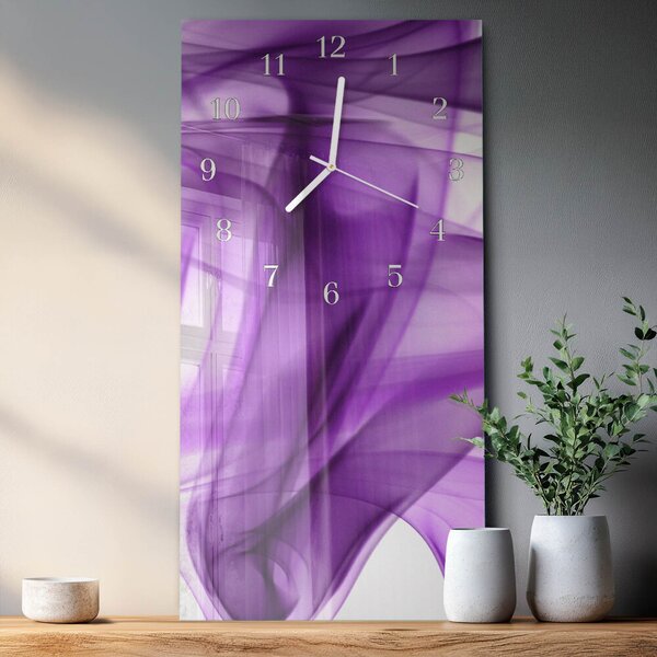 Skleněné hodiny vertikální Violový vzor zsppb-30x60-00085827