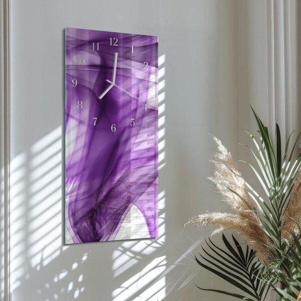 Skleněné hodiny vertikální Violový vzor zsppb-30x60-00085827