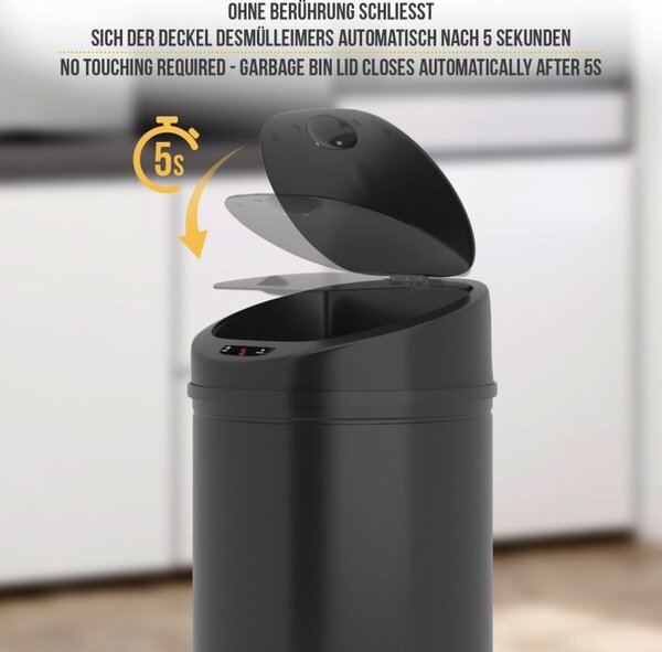 Jago automatický odpadkový koš, 50 L, černý