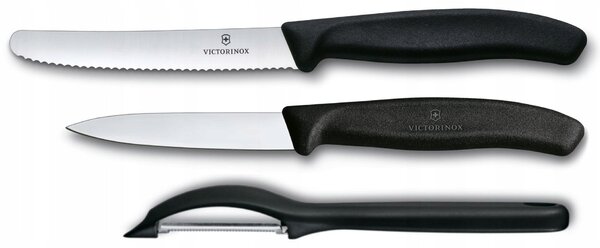 Černá sada nožů Swiss Classic s škrabkou Victorinox