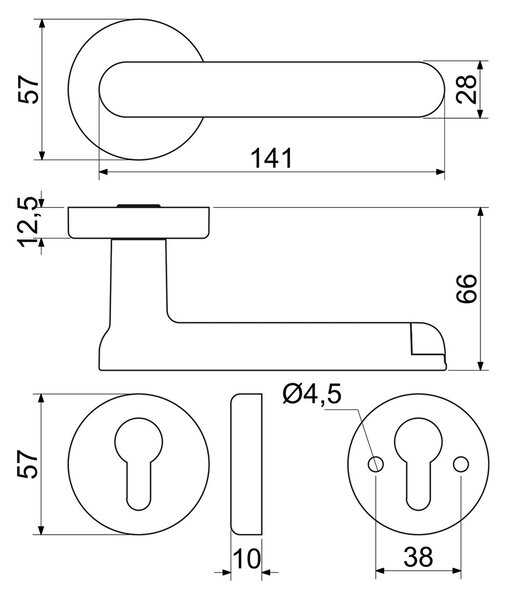 Chytrá klika Smart Touch Handle H03, stříbrná