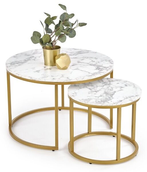 Konferenční stolek Paola, mramor / zlatá