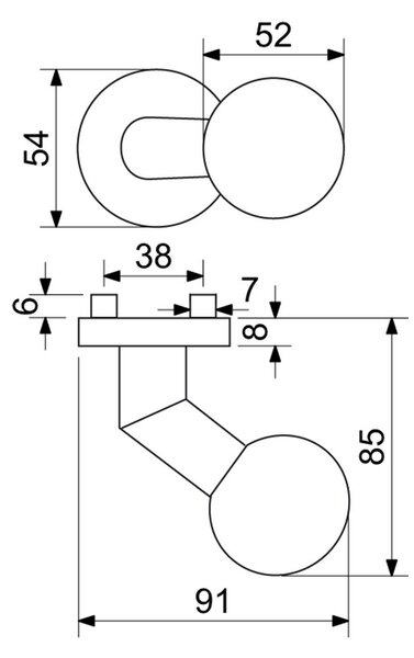 Dveřní klika KNOB 02, černá
