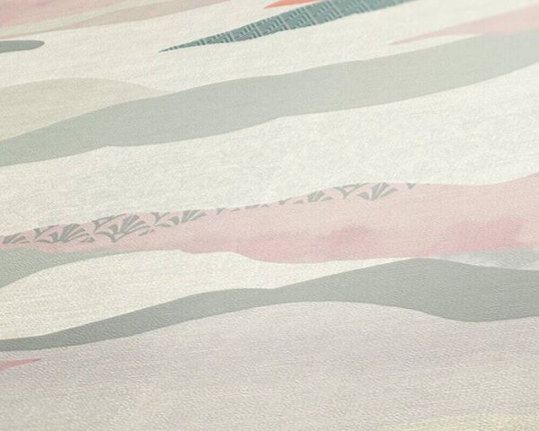 A.S. Création | Vliesová tapeta na zeď PintWalls 39699-2 0,53 x 10,05 m | šedá, růžová, tyrkysová, zelená