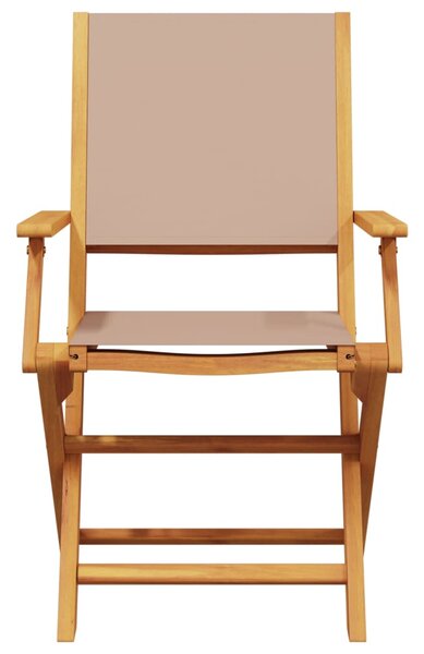 3dílný bistro set taupe textil a masivní dřevo