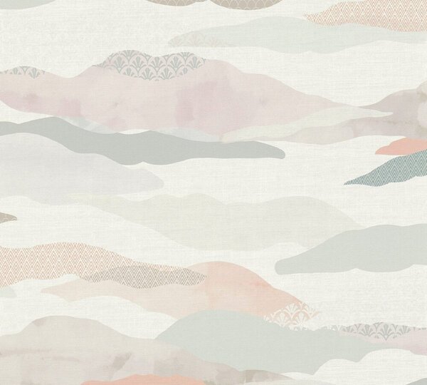 A.S. Création | Vliesová tapeta na zeď PintWalls 39699-2 0,53 x 10,05 m | šedá, růžová, tyrkysová, zelená
