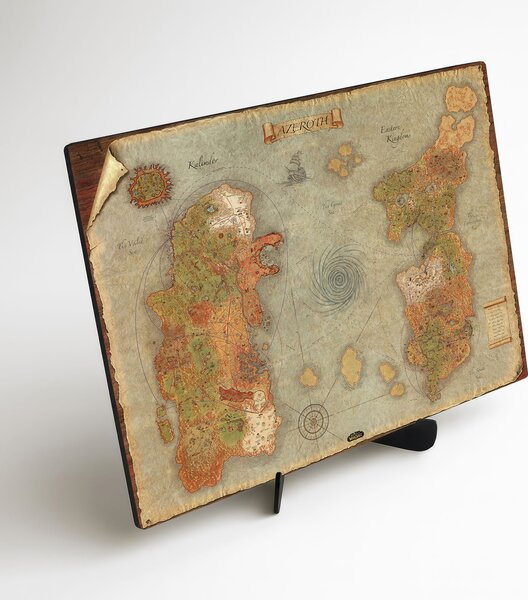 DUBLEZ | Dřevěná mapa světa Azeroth - World of Warcraft | UV tisk, Premium