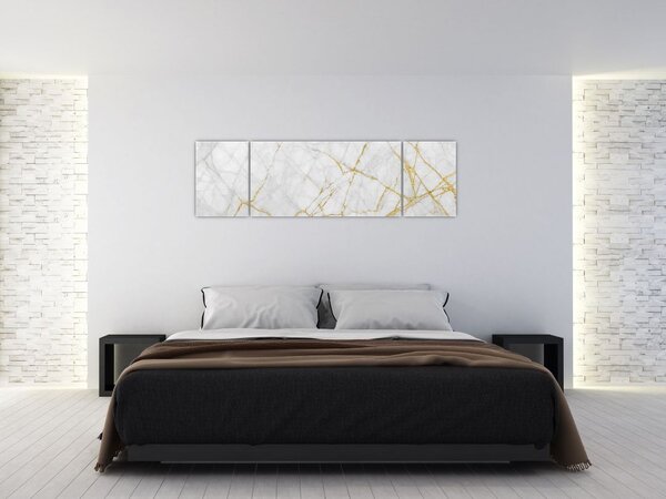 Obraz - Bílo-zlatý mramor (170x50 cm)