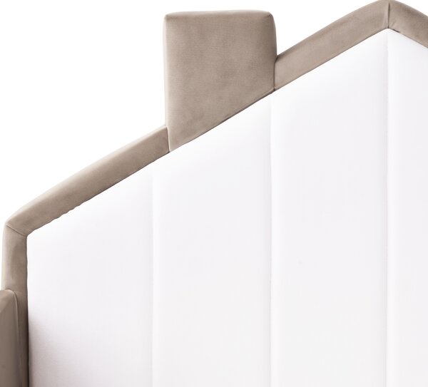 Dětská postel Domek Umělý samet KERVAN 90 x 200 cm Taupe