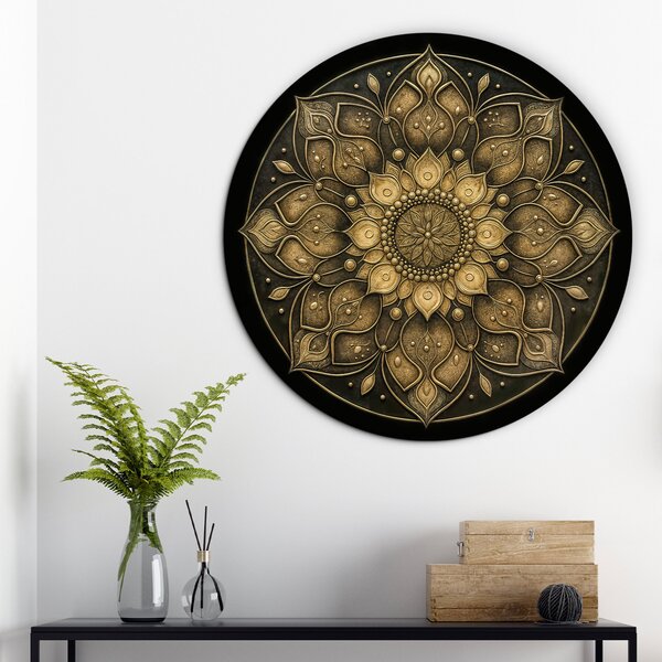 DUBLEZ | Elegantní zlatá mandala na zeď | UV tisk, Premium