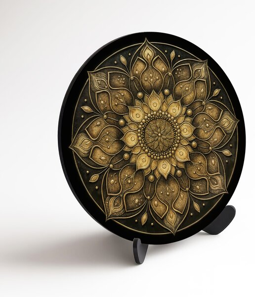 DUBLEZ | Elegantní zlatá mandala na zeď | UV tisk, Premium