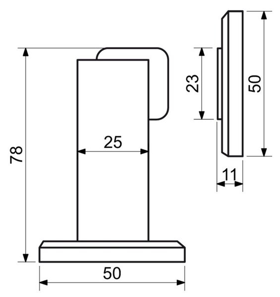 Magnetická dveřní zarážka RK.ZAR.008, černá