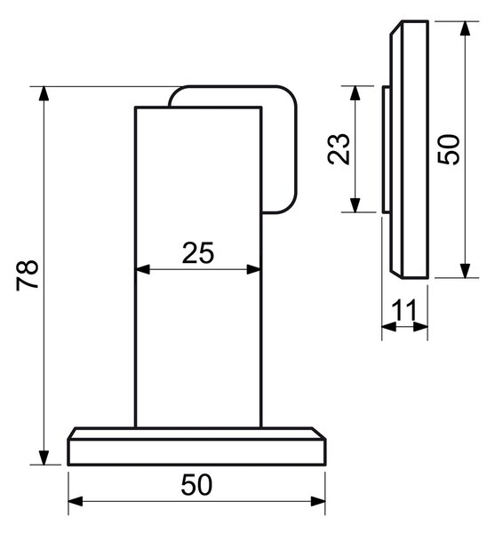 Magnetická dveřní zarážka RK.ZAR.008, nerez
