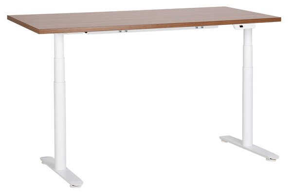 Elektricky výškově nastavitelný pracovní stůl DESTINAS Hnědá/Bílá 160 cm 72 cm