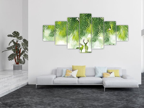 Obraz - Jeleni v lese (210x100 cm)