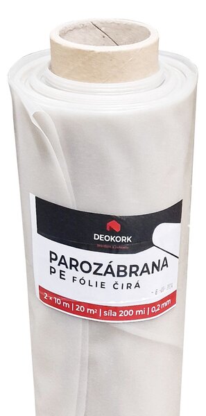 Parozábrana PE FOLIE čirá role tl. 0,2 mm 2 × 10 m