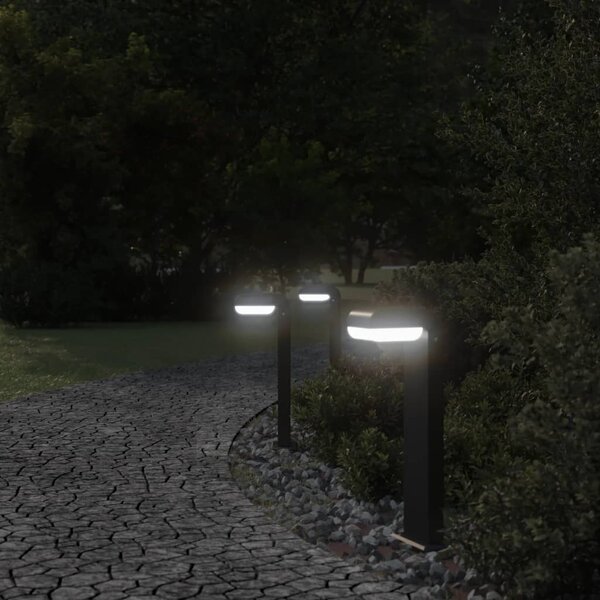 Venkovní stojací lampy 3 ks černé 50 cm litý hliník