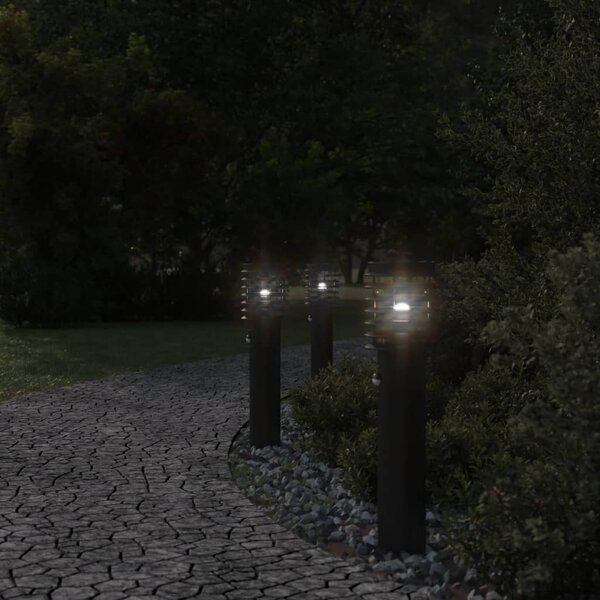 Venkovní stojací lampy s čidly 3 ks černé 60 cm nerezová ocel