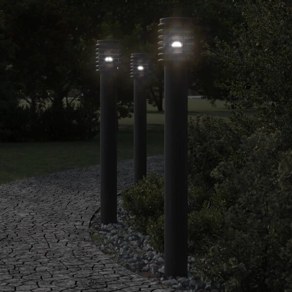 Venkovní stojací lampy 3 ks černé 110 cm nerezová ocel