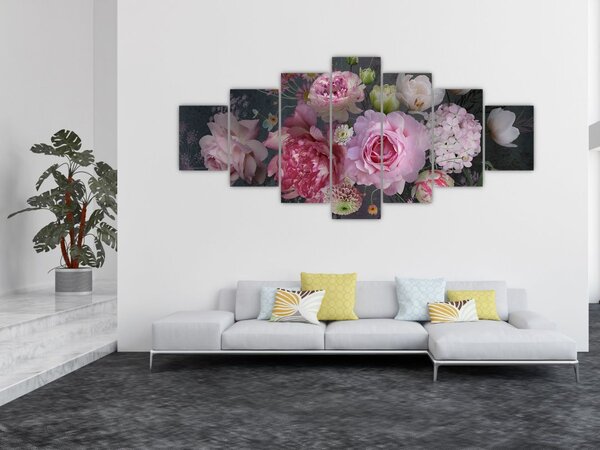 Obraz - Zahradní květy (210x100 cm)