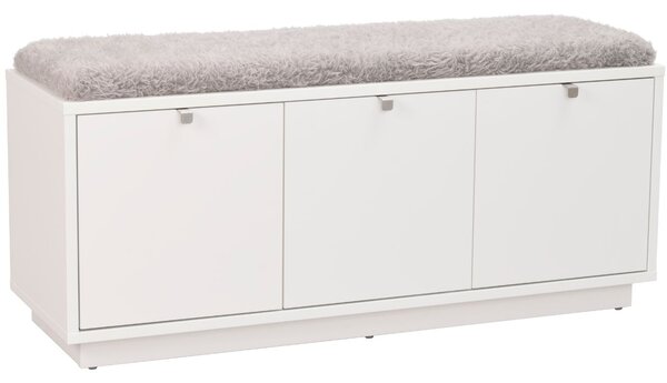 Bílá lakovaná lavice ROWICO CONFETTI 106 cm s úložným prostorem