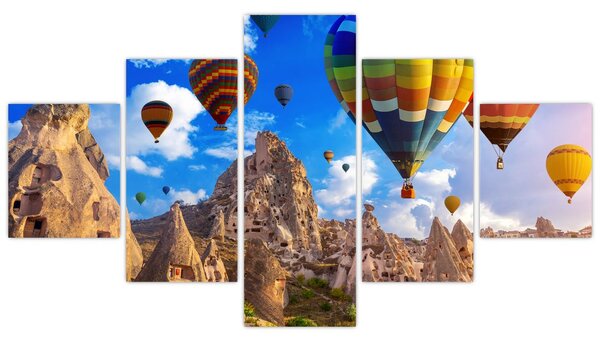Obraz - Horkovzdušné balóny, Cappadocia, Turkey. (125x70 cm)