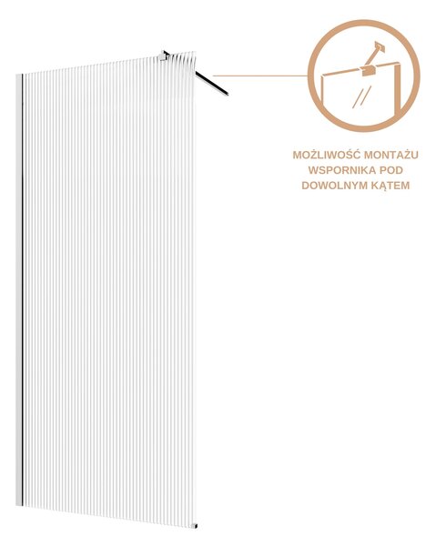 Invena sprchová zástěna walk-in 100 cm chrom polomatný/vzorované sklo AK-32-109