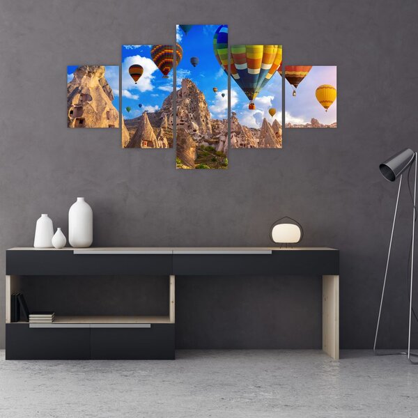 Obraz - Horkovzdušné balóny, Cappadocia, Turkey. (125x70 cm)