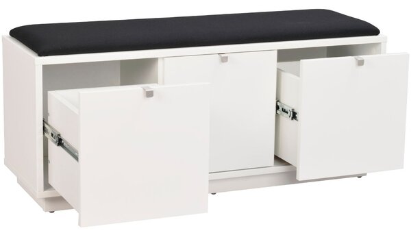 Bílá lakovaná lavice ROWICO CONFETTI II. 106 cm s úložným prostorem