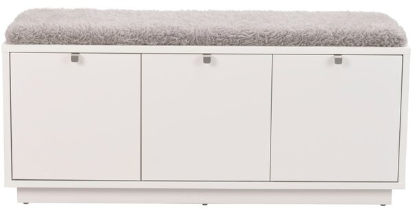 Bílá lakovaná lavice ROWICO CONFETTI 106 cm s úložným prostorem