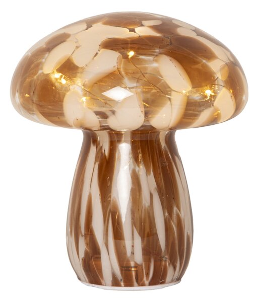 Svítící LED dekorace Funghi Brown Glass 17 cm