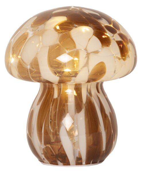Svítící LED dekorace Funghi Brown Glass 15 cm