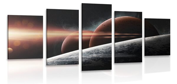 5-dílný obraz planety v galaxii