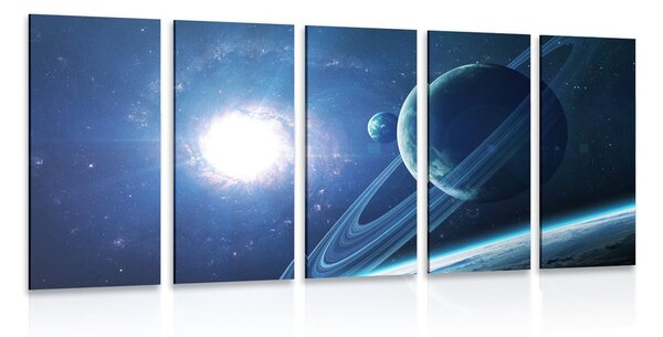 5-dílný obraz planeta ve vesmíru