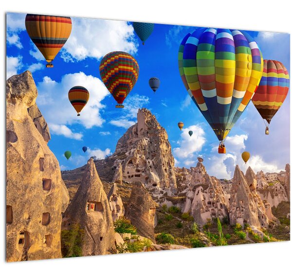 Obraz - Horkovzdušné balóny, Cappadocia, Turkey. (70x50 cm)