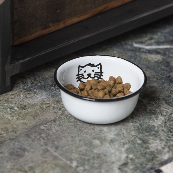 Menší smaltovaná miska Cat