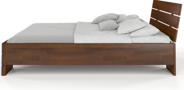 Prodloužená postel z masivu borovice Sandemo s úložným prostorem 200x220, Odstín moření: Ořech