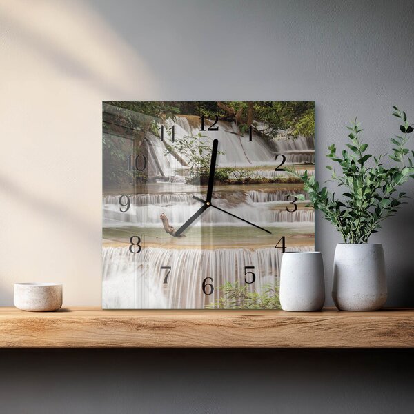 Skleněné hodiny na stěnu Kaskáda zskc-30x30-00177825