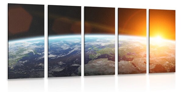 5-dílný obraz pohled na planetu z vesmíru