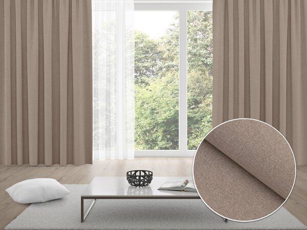 Biante 100% zatemňovací závěs Blackout BKR-502 Světle hnědý režný - šířka 140 cm 140x140 cm