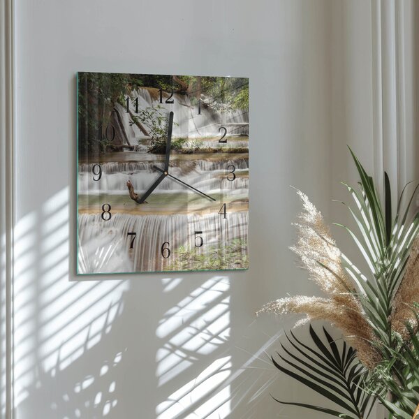 Skleněné hodiny na stěnu Kaskáda zskc-30x30-00177825