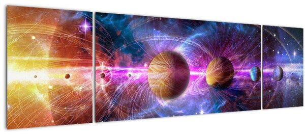 Obraz - Sluneční soustava (170x50 cm)