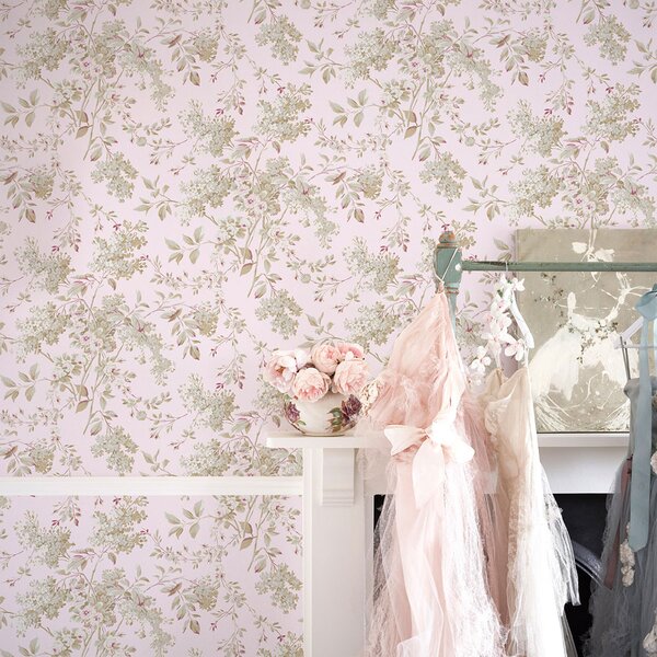 Vliesová tapeta na zeď, růžová, květiny, 125124, Shabby Chic by Rachel Ashwell