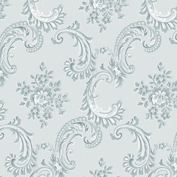 Vliesová tapeta na zeď, modrá, zámecká, ornamenty, 125114, Shabby Chic by Rachel Ashwell