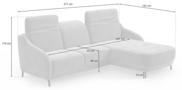 ROHOVÁ SEDAČKA, textil, modrá Sit & More - Sedací soupravy, Online Only