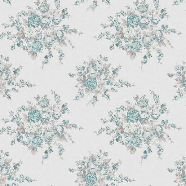 Vliesová tapeta na zeď, šedo-zelená, květiny, 125134, Shabby Chic by Rachel Ashwell