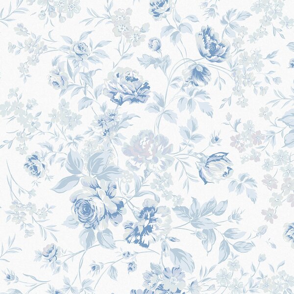 Vliesová tapeta na zeď, modrá, květiny, 125109, Shabby Chic by Rachel Ashwell