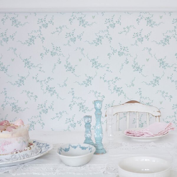 Vliesová tapeta na zeď, modro-zelená, květiny, 125108, Shabby Chic by Rachel Ashwell