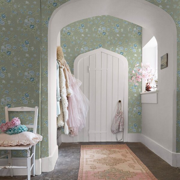 Vliesová tapeta na zeď, zelená, květiny, 125131, Shabby Chic by Rachel Ashwell